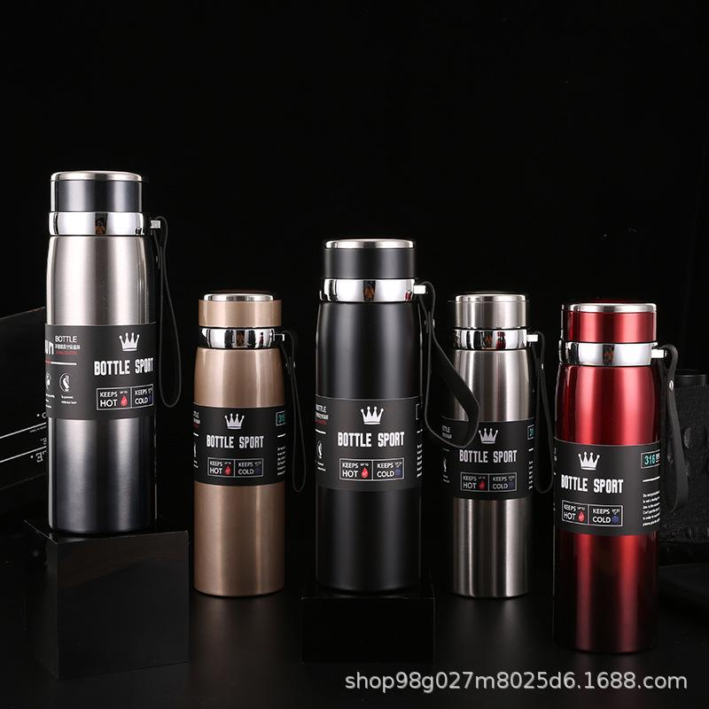 Vacuum Cup 316 Stainless Steel Large Capacity Wholesale Outdoor Traveling Car Travel with Rope Kettle Gift Wholesale