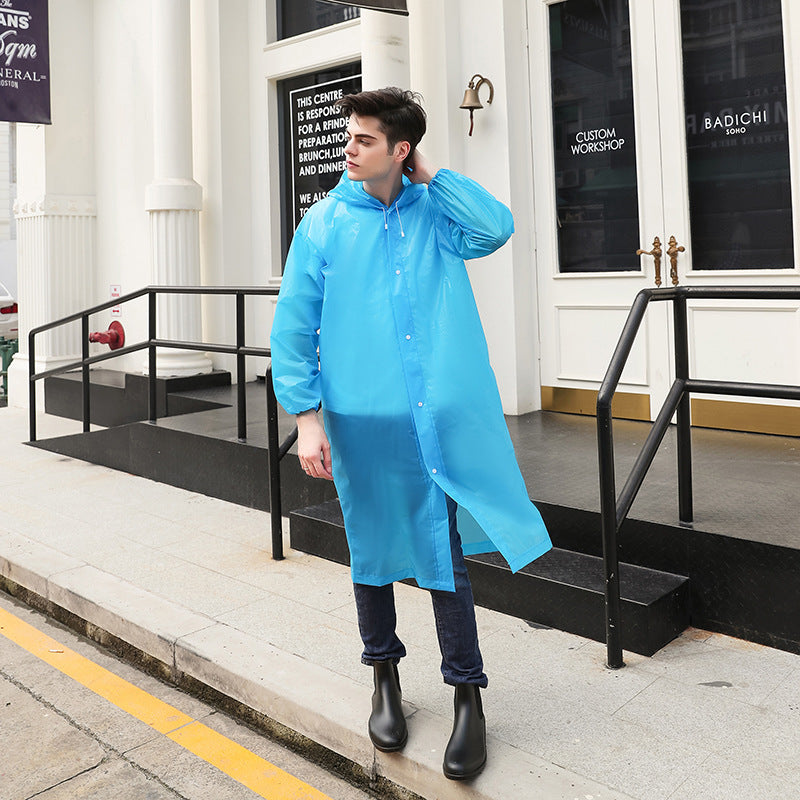 Outdoor Adult Non-Disposable Thickened Raincoat Lightweight Transparent Portable Travel Hiking Mountaineering Photography