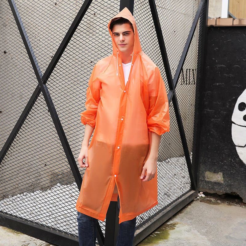 Outdoor Adult Non-Disposable Thickened Raincoat Lightweight Transparent Portable Travel Hiking Mountaineering Photography