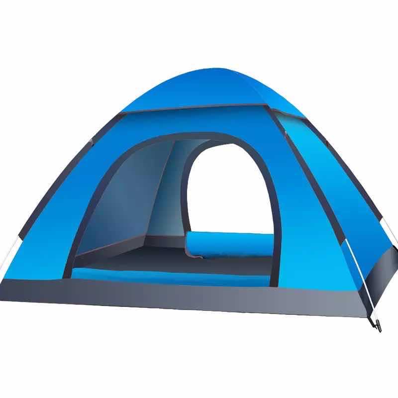 Tent Outdoor 3-4 People Automatic Camping Camping Tent 2 Single Outdoor Thickened Rain-Proof and Sun-Proof Super Light and Quick Opening