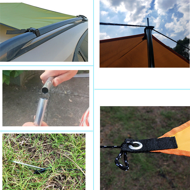 Factory Direct Supply Car Awning Side Pergola Outdoor Camping Car Tail Tent SUV Car Side Tent Side Tent Canopy