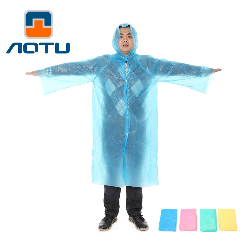 Outdoor Travel Portable Disposable Raincoat Summer Mountaineering Long-Sleeved Poncho Cross-Border At9027 One-Piece Delivery