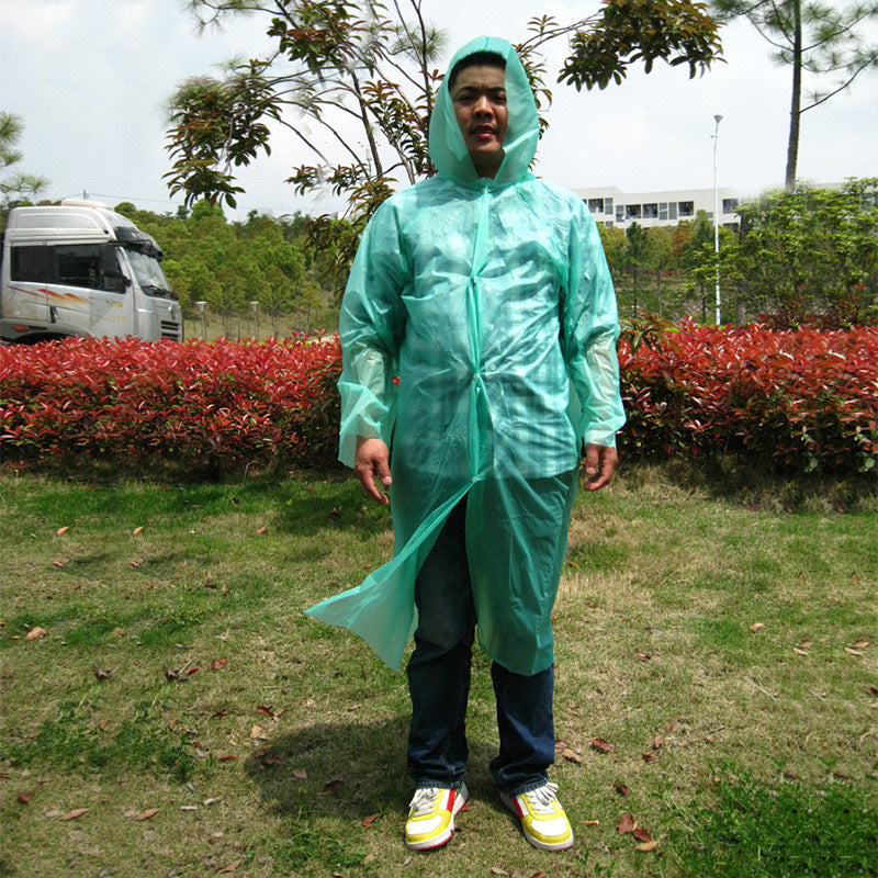 Outdoor Travel Portable Disposable Raincoat Summer Mountaineering Long-Sleeved Poncho Cross-Border At9027 One-Piece Delivery