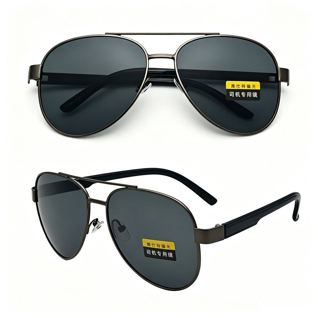 New Polarized Sunglasses Men's Driving Fishing Square Metal Frame Sunglasses Fashion Glasses Men's Polarized Glasses