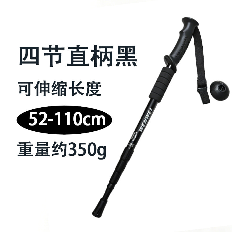 Steel Climbing Stick Walking Stick Telescopic Folding Outdoor Walking Stick Climbing Equipment Non-Slip Factory Direct Batch Elderly Anti-Fall