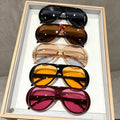 5 Pairs of Large Frame Pilot Sunglasses Women's High-Grade Set Y2g Fashion Sunglasses UV-Proof Sunglasses