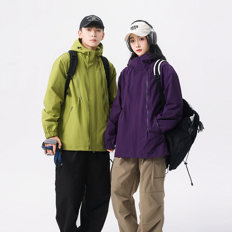 Spring and Autumn Jacket Men's and Women's Thin Windproof Waterproof Mountaineering Jacket Top Fashion Brand Loose Zipper Jacket