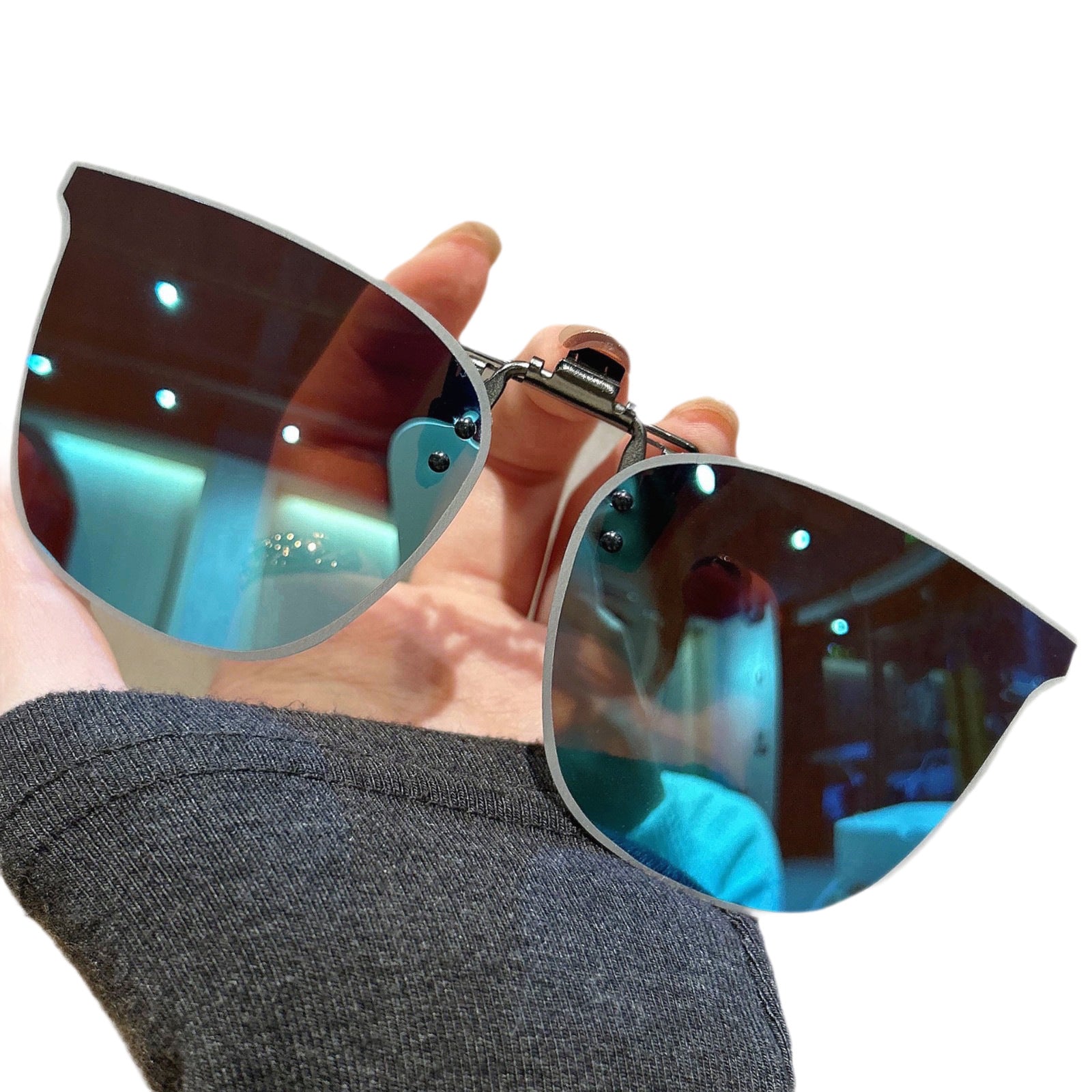 New Frameless Polarized Clip Sunglasses Men and Women Driving Anti-Glare Myopia Glasses Sunglasses Clip
