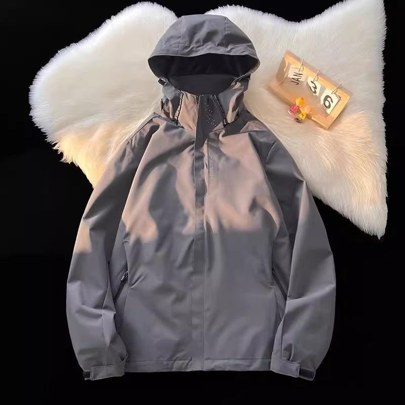 Spring and Autumn New Korean Style Single-Layer Jacket Women's Thin Outdoor Windproof Rain-Proof Couple Casual Jacket Mountaineering Suit