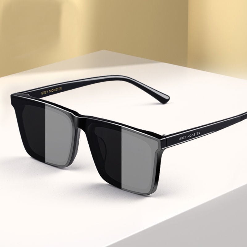 Flat Sunglasses Men's Driving UV-Proof Driver Driving High-Grade Square Flat Sunglasses Men