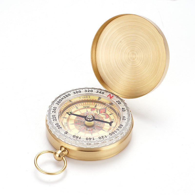 Pure Copper North Needle G50 Pocket Watch Flip Compass Outdoor Mountaineering Multifunctional Luminous Compass with Lid Wholesale