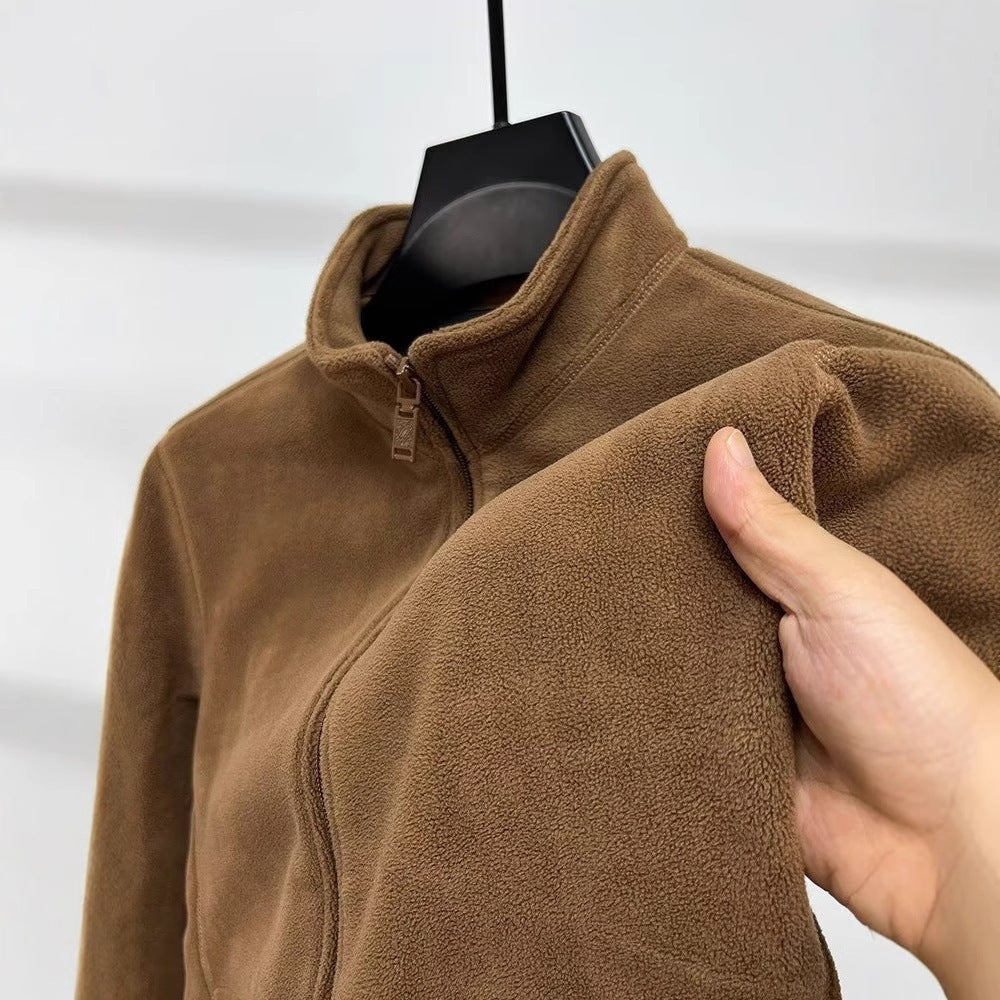 High-End Polar Fleece Sweater Men's Autumn and Winter Inner Fleece Jacket Jacket Liner Double-Sided Fleece-Lined Thermal Jacket