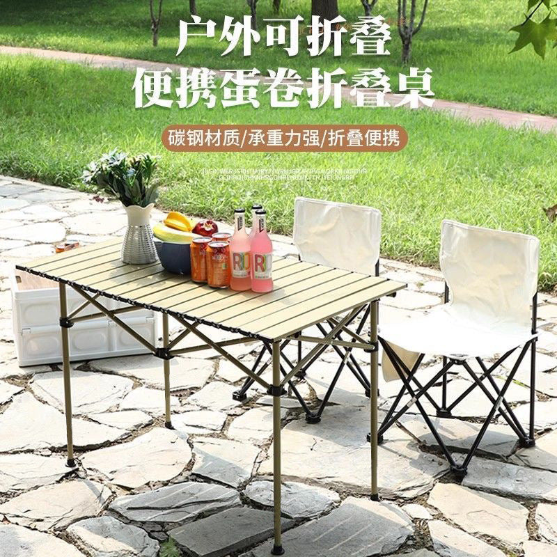 Cross-Border Outdoor Upgraded Thickened Folding Table 150.00kg Load-Bearing Camping Stall Barbecue Egg Roll Table Portable Folding
