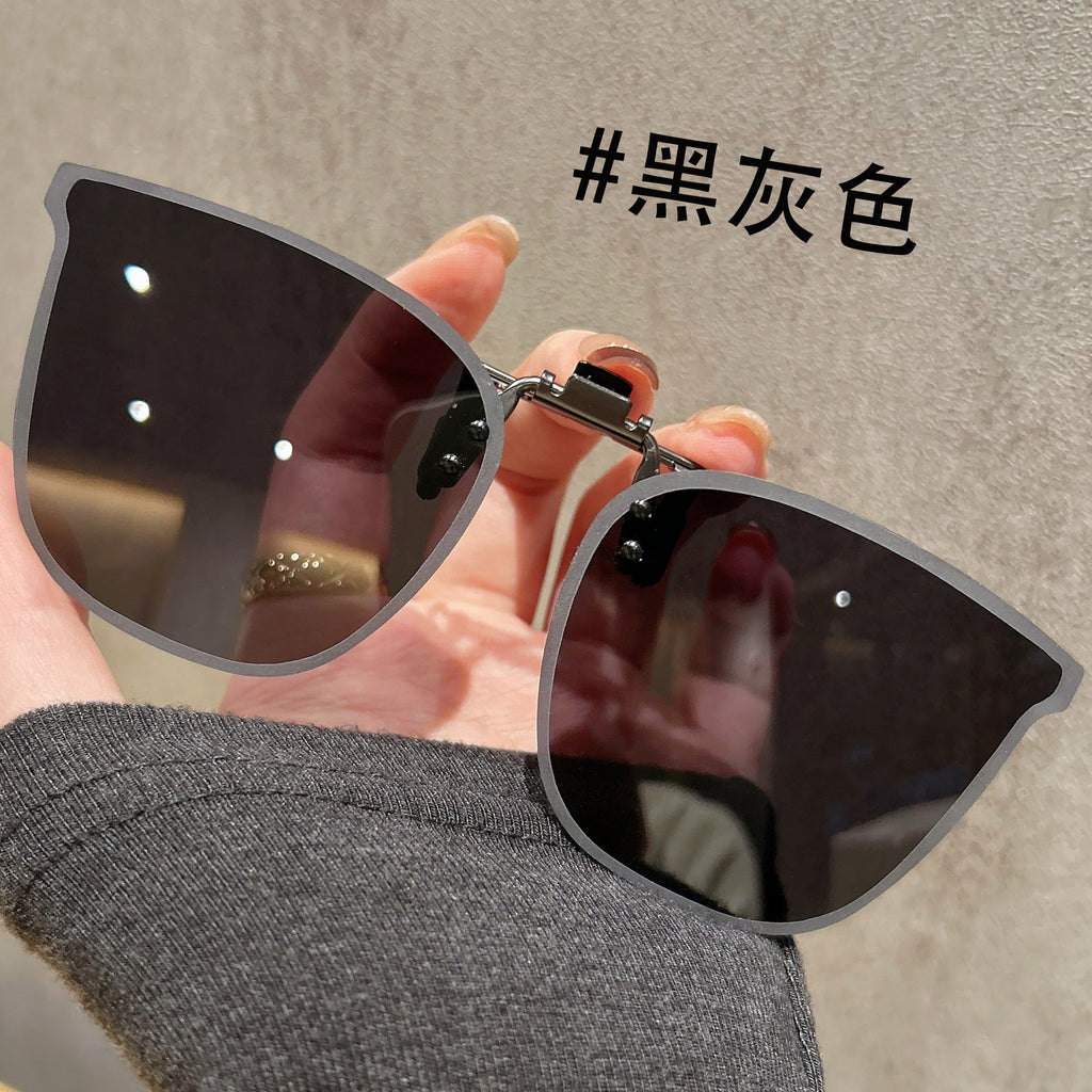 New Frameless Polarized Clip Sunglasses Men and Women Driving Anti-Glare Myopia Glasses Sunglasses Clip