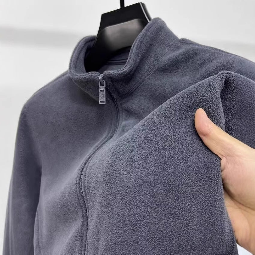 High-End Polar Fleece Sweater Men's Autumn and Winter Inner Fleece Jacket Jacket Liner Double-Sided Fleece-Lined Thermal Jacket
