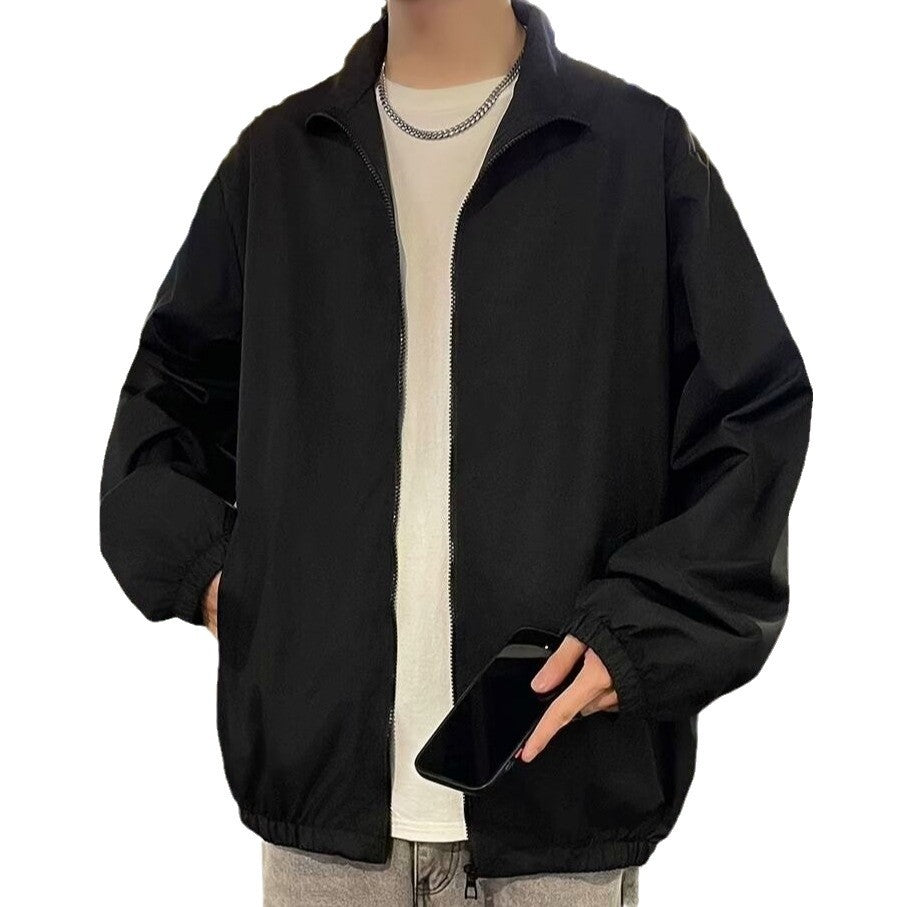 Spring and Autumn New Men's Jacket Jacket Youth Loose Hong Kong Style Jacket Jacket Men's Jacket