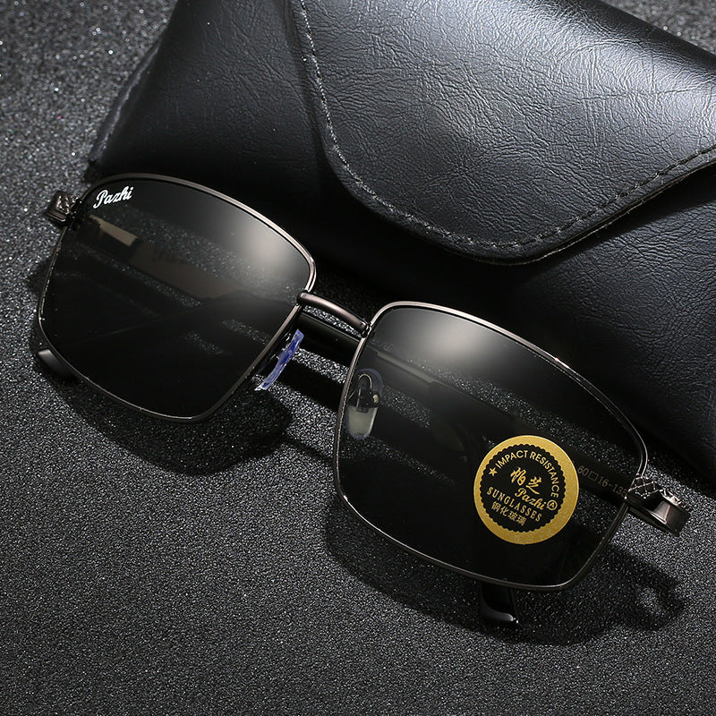 New Glass Sunglasses Men's Driving Riding Sunglasses Shading UV Protection Tempered Glass Sunglasses Wholesale