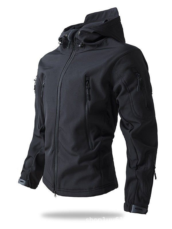 Outdoor Soft Shell Fleece Men's and Women's Autumn and Winter Windproof Waterproof Breathable Warm Three-in-One Coat Shark Leather Jacket Jacket