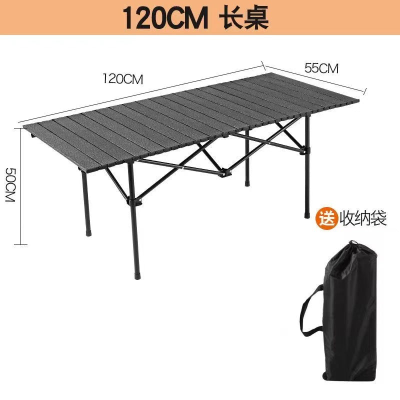 Strict Selection Wholesale Outdoor Folding Table Metal Egg Roll Table Portable Picnic Table Stall Table Camping Barbecue Self-Driving Tour
