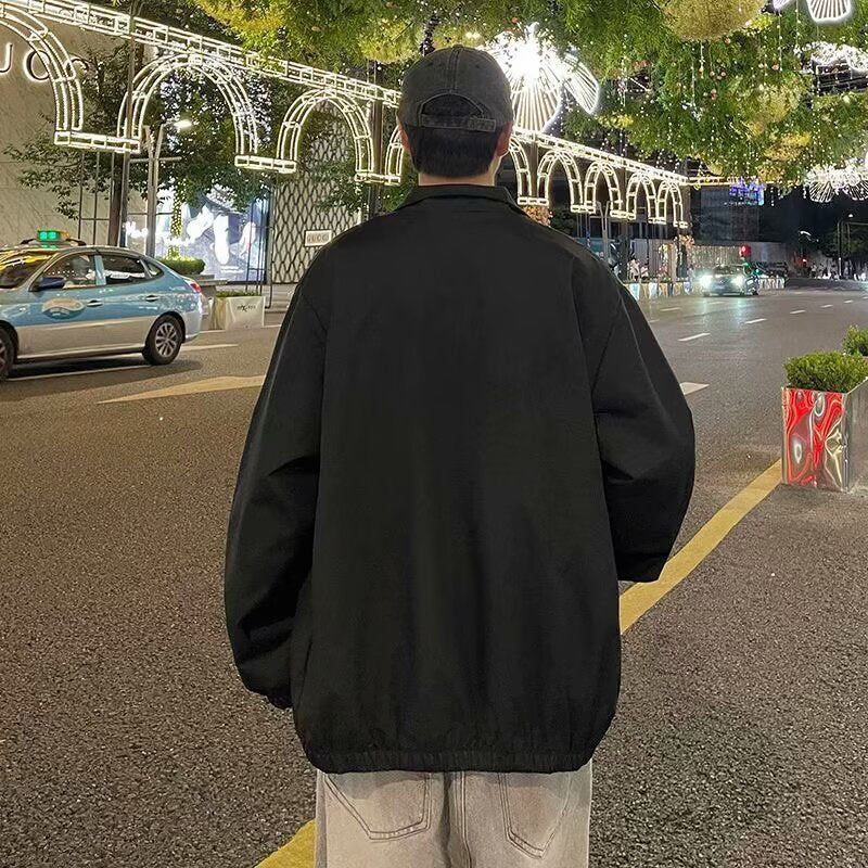 Spring and Autumn New Men's Jacket Jacket Youth Loose Hong Kong Style Jacket Jacket Men's Jacket