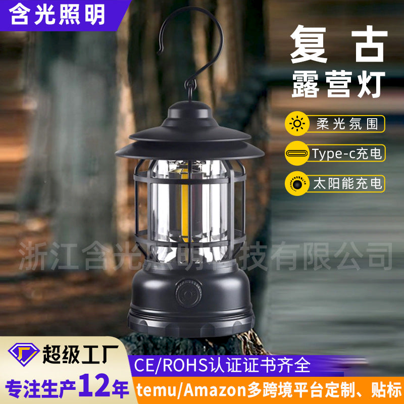 Camping Lamp Camping Lamp Multifunctional Lantern Led Tent Lamp Camping Lamp Emergency Lighting Lamp Wholesale Retro Lantern