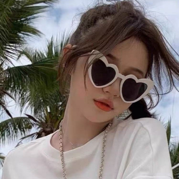 New Peach Heart Sunglasses European and American Cross-Border Party Love Glasses Fashion All-Match Personality Special-Shaped Sun Protection Sunglasses