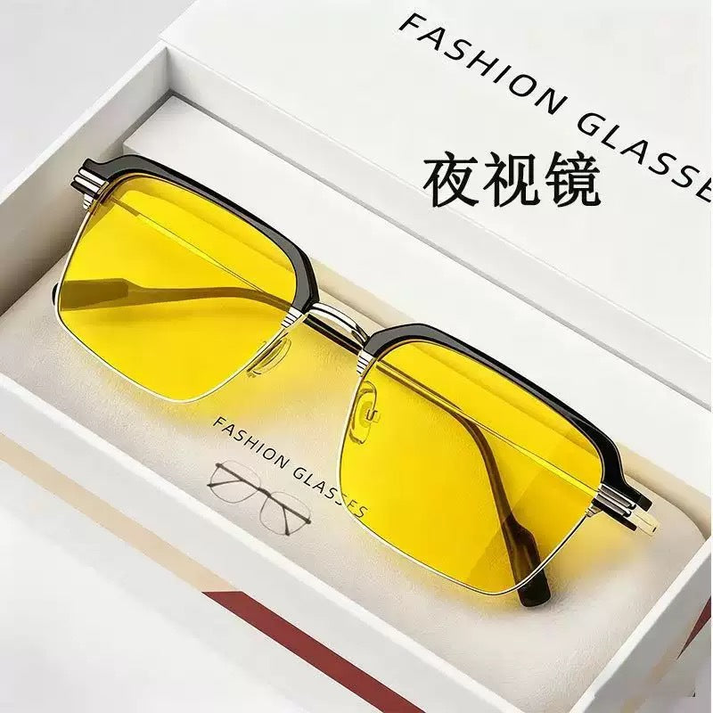 Fashion Driving Sunglasses Day and Night Dual-Use Fishing Men's Color Changing Sunglasses Eyebrow Frame High-Grade Goggles