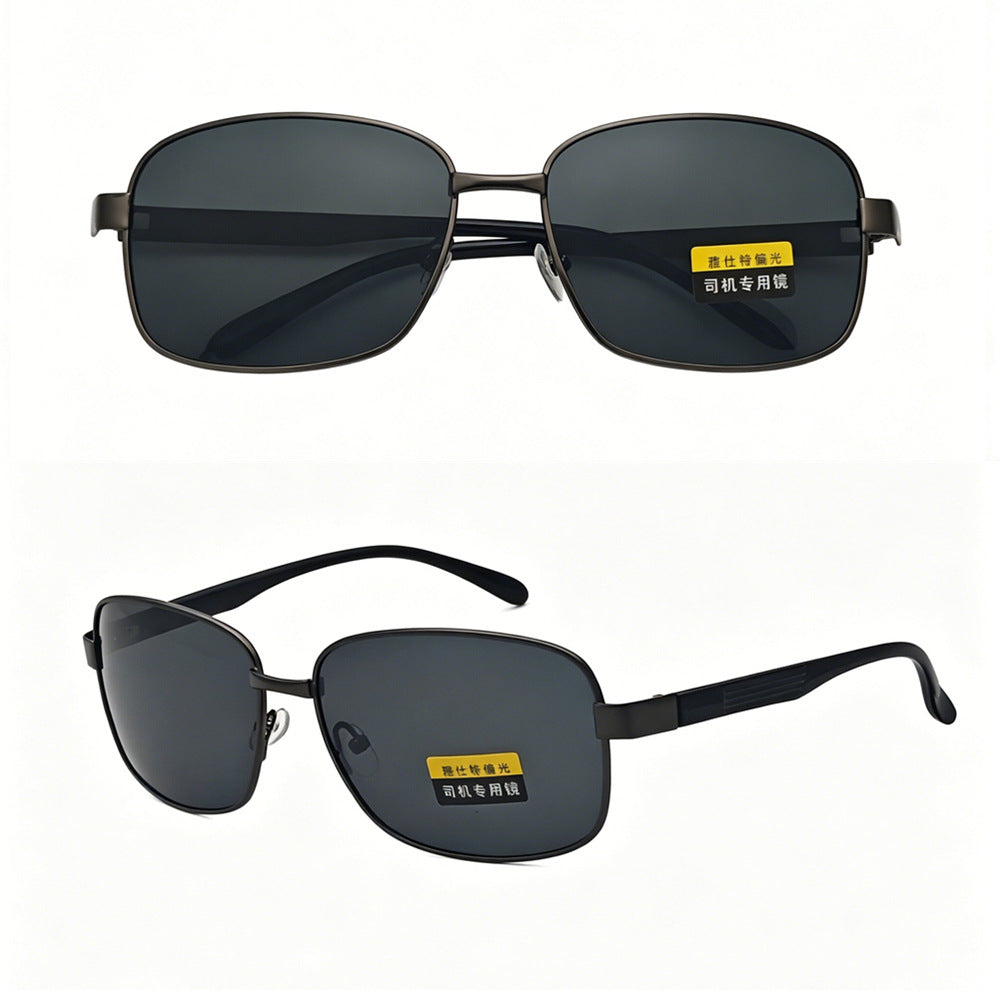 New Polarized Sunglasses Men's Driving Fishing Square Metal Frame Sunglasses Fashion Glasses Men's Polarized Glasses