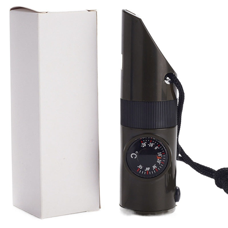 Outdoor Equipment 7-in-1 Multifunctional Whistle Survival Whistle Life-Saving Whistle Led Light Thermometer Compass 7-in-1