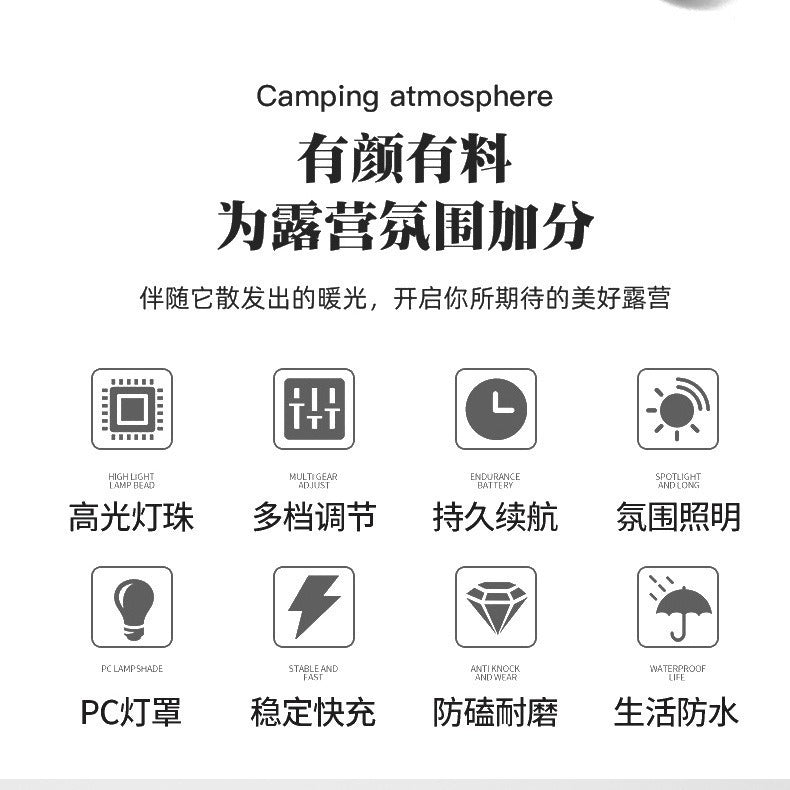 Hot Solar Charging Bulb Camping Lamp Multifunctional Portable Tent Lamp Outdoor Bulb Lamp Spherical Camping Lamp
