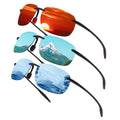 TR90 Material TAC Polarized Real Film Sports Riding Sunglasses Frameless Outdoor Sunglasses for Men and Women Mountaineering Ultra-Light