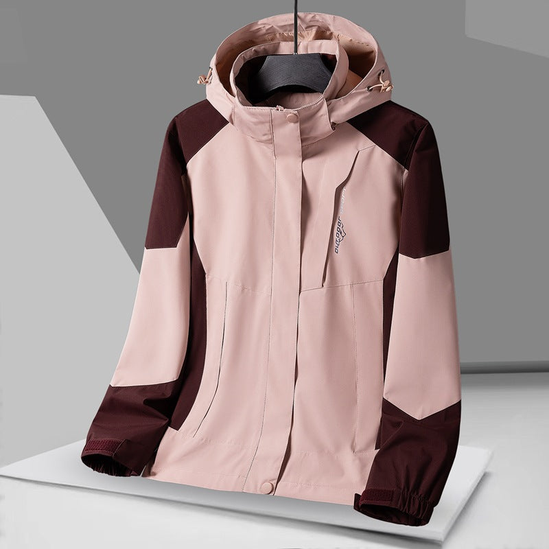 Three-in-One Detachable Winter Outdoor Windbreaker Jacket Men's and Women's Sports Windproof Waterproof Warm Wear-Resistant Mountaineering Clothing