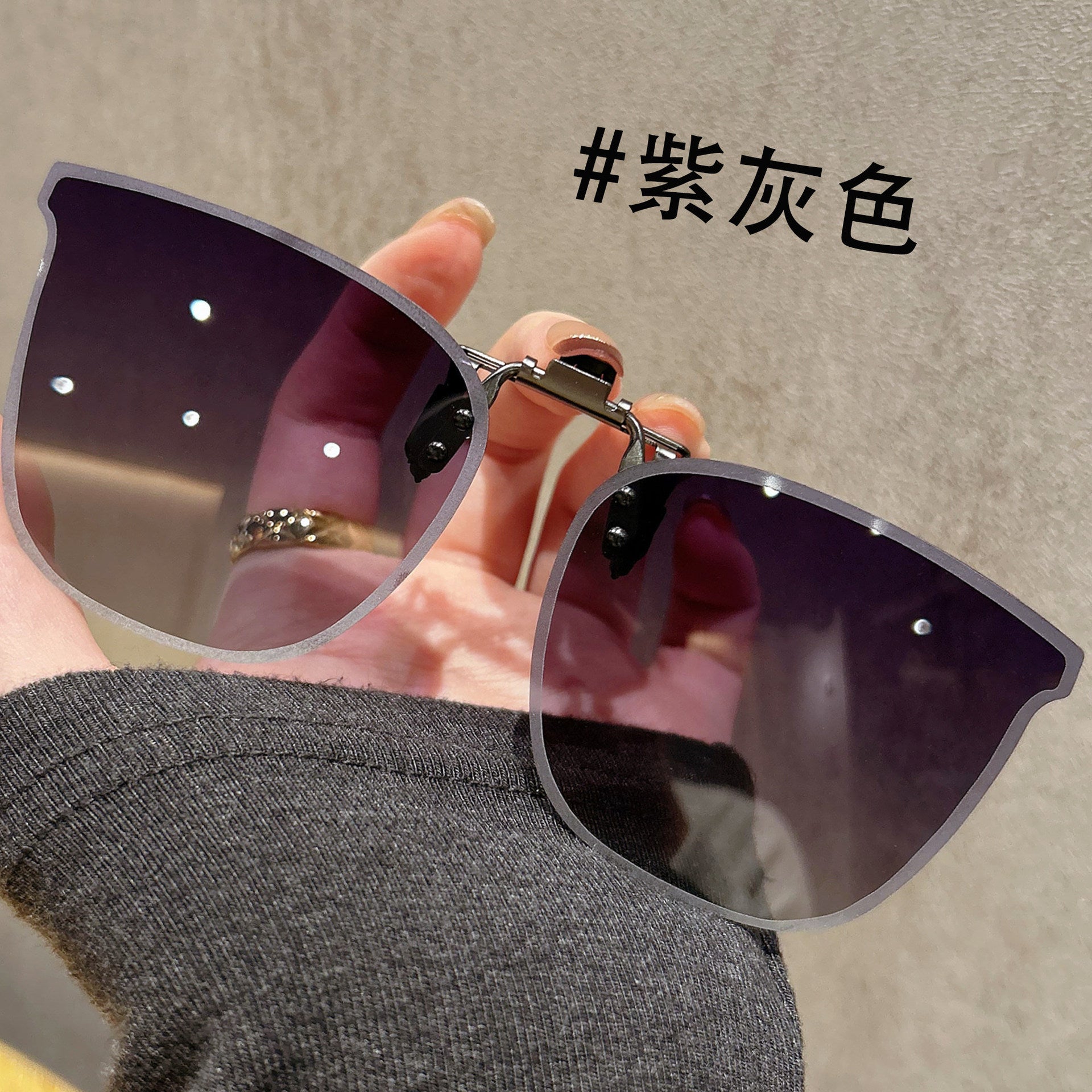 New Frameless Polarized Clip Sunglasses Men and Women Driving Anti-Glare Myopia Glasses Sunglasses Clip