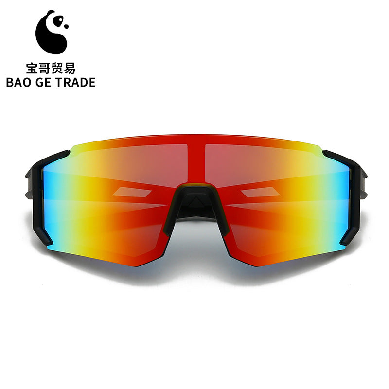 European and American Mountaineering Large Frame One-Piece Lens Fashion Trendy Glasses Sports Skiing Riding Sunglasses Myopia Glasses Cross-Border