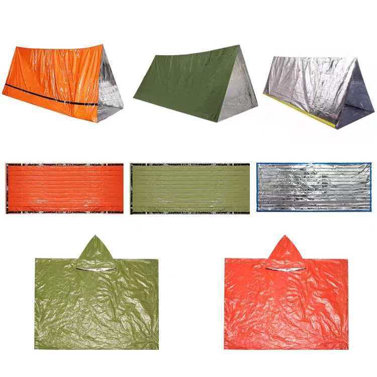 Outdoor Emergency Tent Portable Emergency Rescue and Disaster Relief Camping Cold-Proof Sleeping Bag Insulation Blanket Mountaineering Camping Cross-Border Delivery