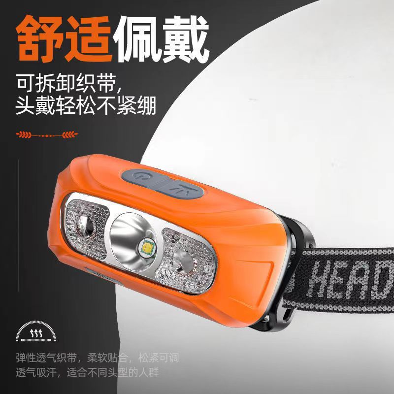 Strong Light Headlight Charging Super Bright Head-Mounted Lighting Lamp Super Long Endurance Induction Outdoor Night Fishing Household Flashlight
