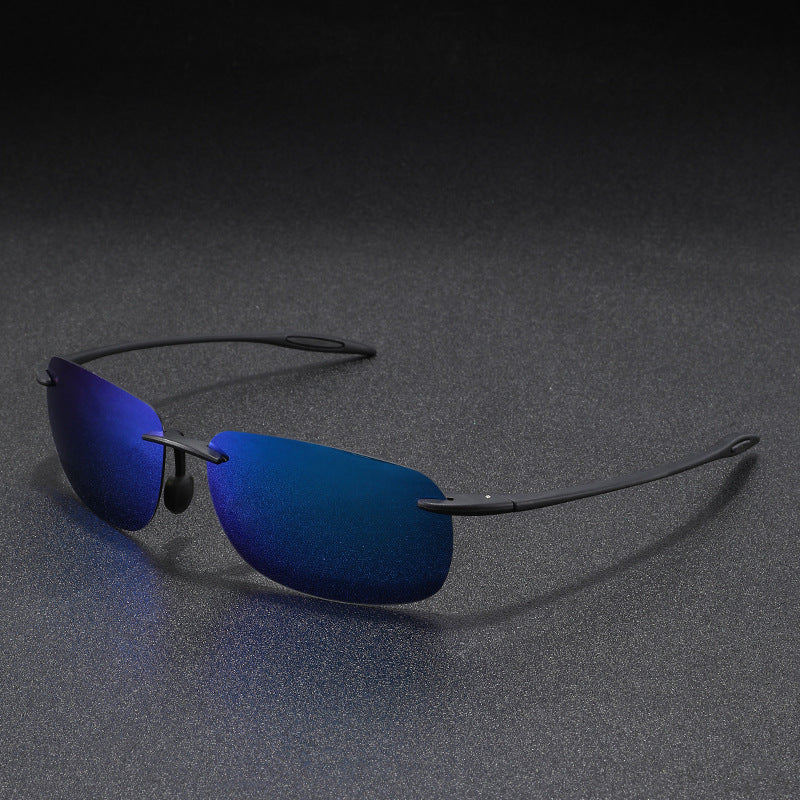 TR90 Material TAC Polarized Real Film Sports Riding Sunglasses Frameless Outdoor Sunglasses for Men and Women Mountaineering Ultra-Light