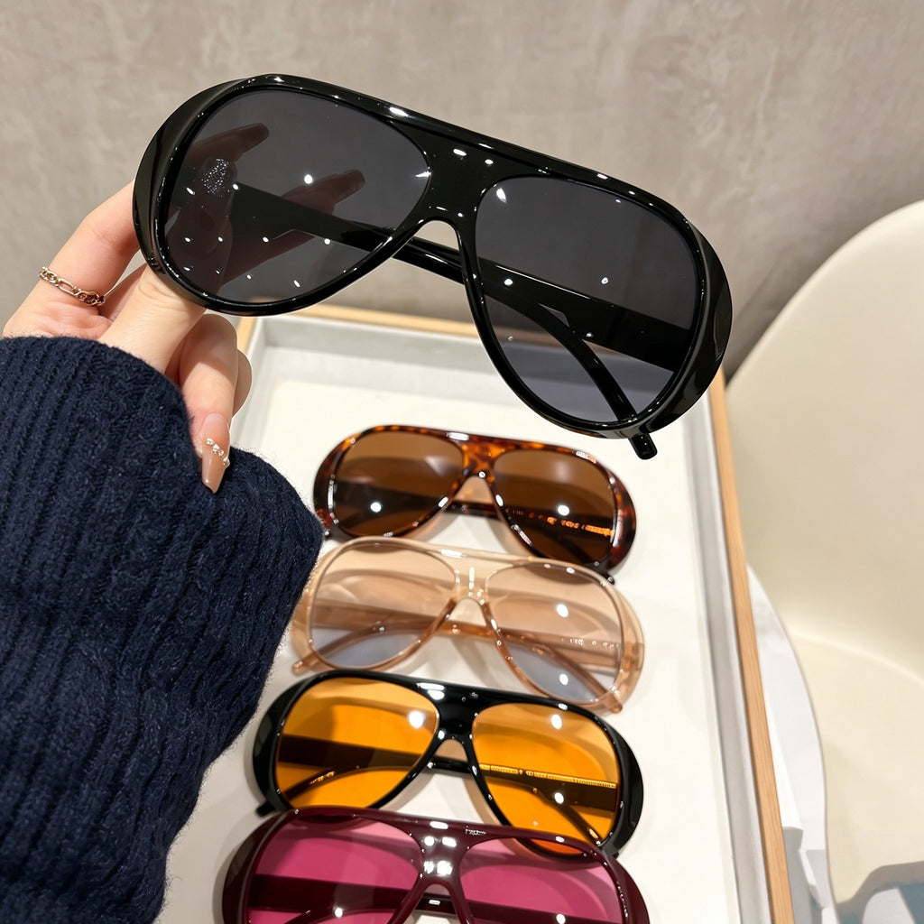 5 Pairs of Large Frame Pilot Sunglasses Women's High-Grade Set Y2g Fashion Sunglasses UV-Proof Sunglasses