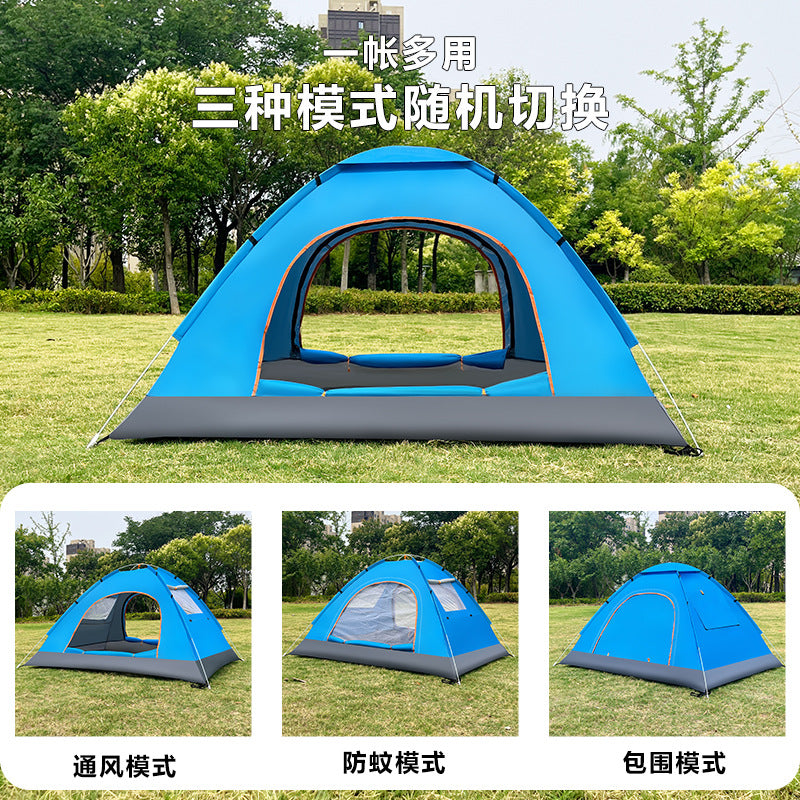 Cross-Border Tent Outdoor Camping 2-3 People Automatic Throwing Tent Camping Riding Beach Sunshade Portable Double Window Hand Throwing Tent