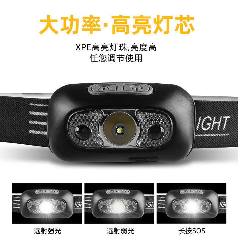 Fishing Headlight Long Endurance Rechargeable LED Strong Light Super Bright Outdoor Night Fishing Special Mini Waterproof Induction Headlight