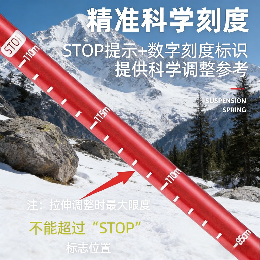 Hiking Trekking Pole Telescopic Rod Outdoor Walking Stick Mountain Climbing Unisex Professional Non-Slip Trekking Pole Aluminum Alloy Walking Stick