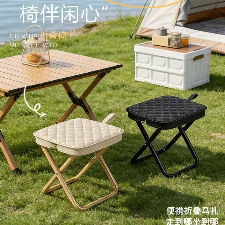 Outdoor Portable Pocket Chair Folding Chair Handbag Stool Fishing Camping Chair Portable Shoulder Bag Pencil Case Small Stool