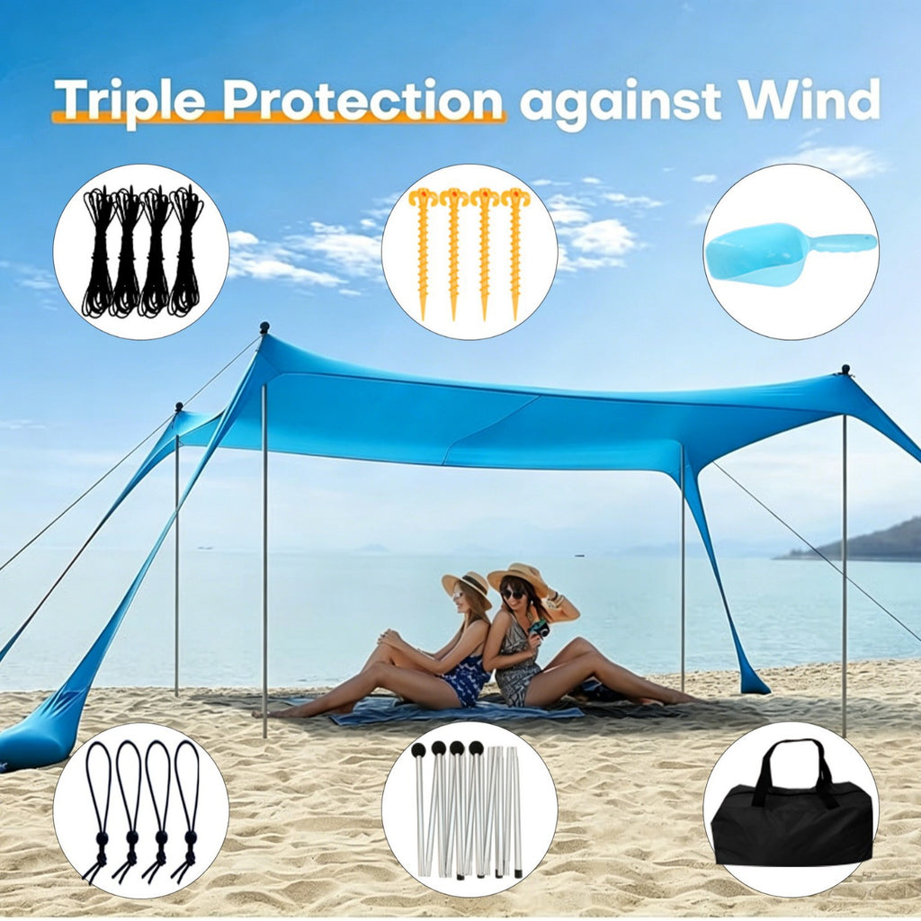 Beach Canopy Lycra Tent Seaside Sun-Proof Sunshade Outdoor Tent Portable One-Piece Spot Dinner Camping Tent