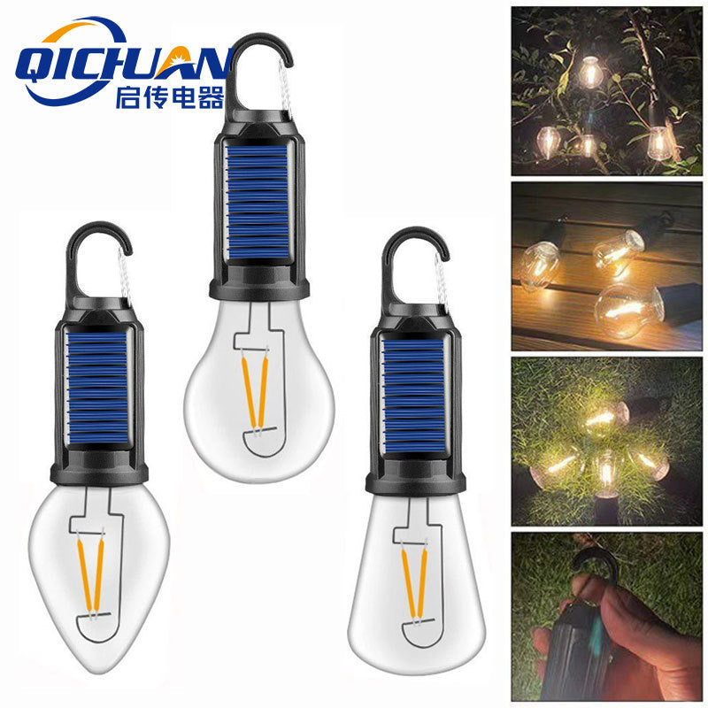 Hot Solar Charging Bulb Camping Lamp Multifunctional Portable Tent Lamp Outdoor Bulb Lamp Spherical Camping Lamp