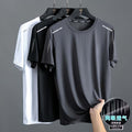 Summer Quick-Drying T-shirt Men's Half Sleeve Loose Cool Breathable Fitness Running Large Size Stretch Quick-Drying Clothes Sports Short Sleeve
