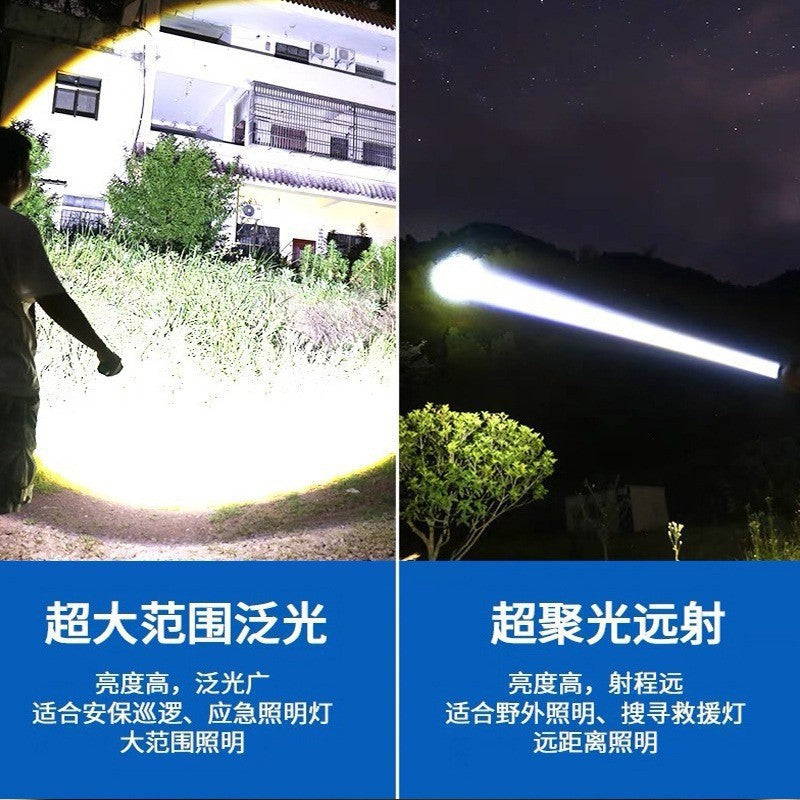 Cross-Border New White Laser Headlight Outdoor Camping Lighting Digital Display Telescopic Zoom Head-Mounted Waterproof Night Fishing Lamp