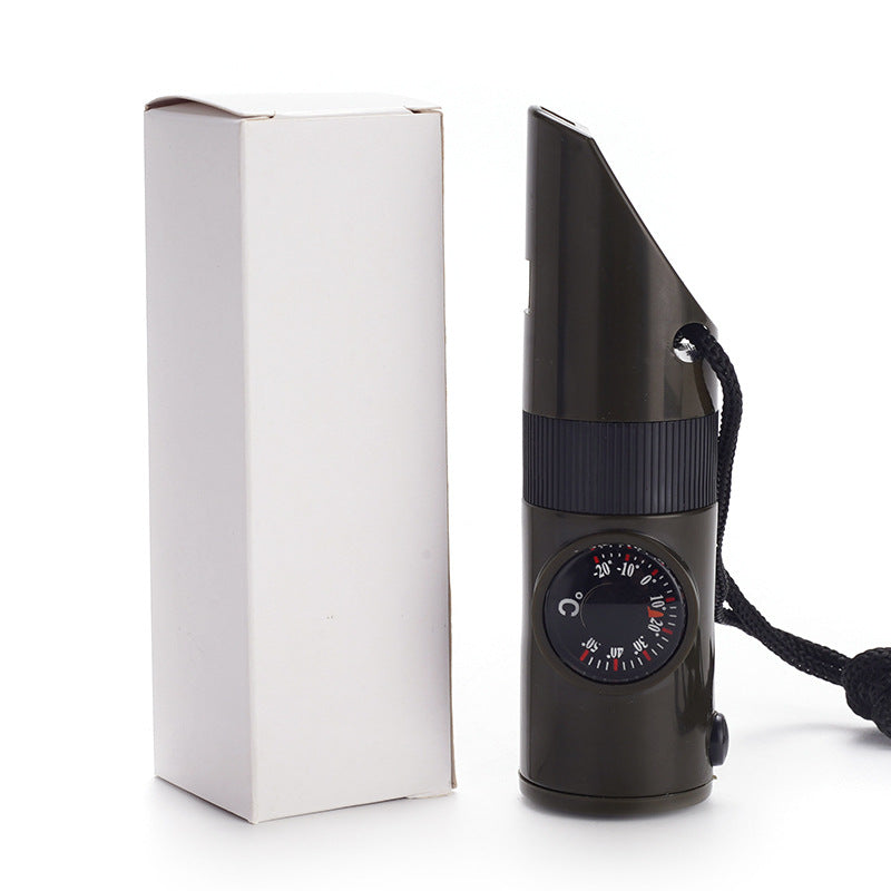 Outdoor Equipment 7-in-1 Multifunctional Whistle Survival Whistle Life-Saving Whistle Led Light Thermometer Compass 7-in-1