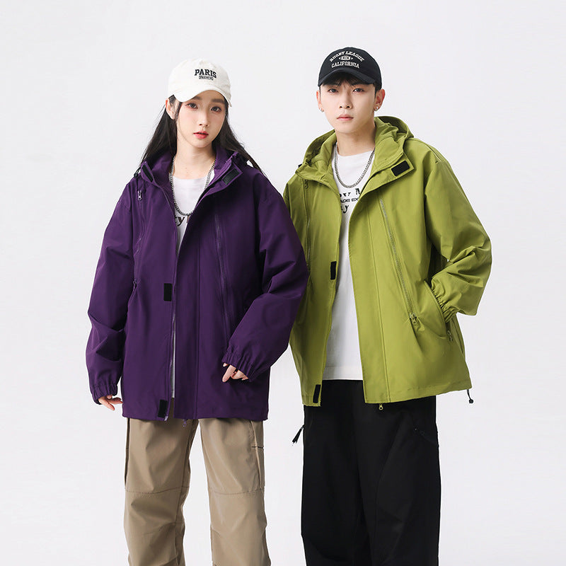 Spring and Autumn Jacket Men's and Women's Thin Windproof Waterproof Mountaineering Jacket Top Fashion Brand Loose Zipper Jacket