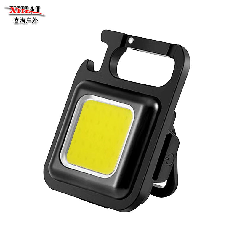 Cross-Border Mini Keychain Light Multi-Functional Strong Light Small Flashlight Strong Magnetic Work Light Bottle Opener Camping Light Self-Driving Travel