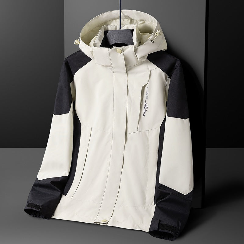 Three-in-One Detachable Winter Outdoor Windbreaker Jacket Men's and Women's Sports Windproof Waterproof Warm Wear-Resistant Mountaineering Clothing